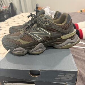 New Balance Olive and Gray Sneakers
